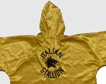 Personalized Boxing Robe For Adults, Customized Satin Men Boxing Robe, Italian Stallion Embroidery and Boxing Robe Rocky Balboa for ADULTS