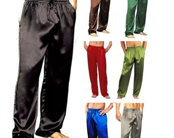 Q2-Personalised Men Silk Satin pants, Birthday gift, Anniversary gift for him, Groom trousers, Groomsmen gifts, Valentines gifts for him