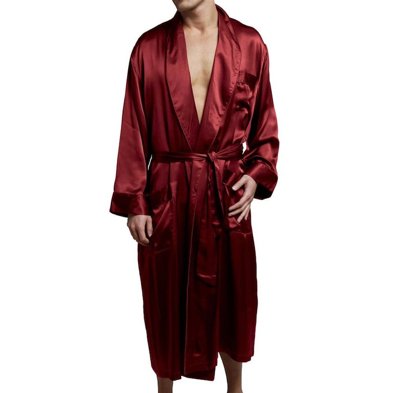 R2Custom made Men's Satin Robe Groomsmen's Robe Etsy