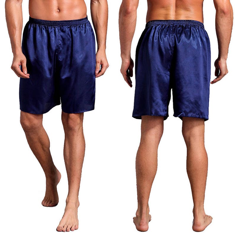 S1-CUSTOM MADE Men silk satin shorts Mens Silk Satin Pajamas Pants Lounge Pants Sleep Bottoms Men Sleepwear Underwear Boxers Shorts