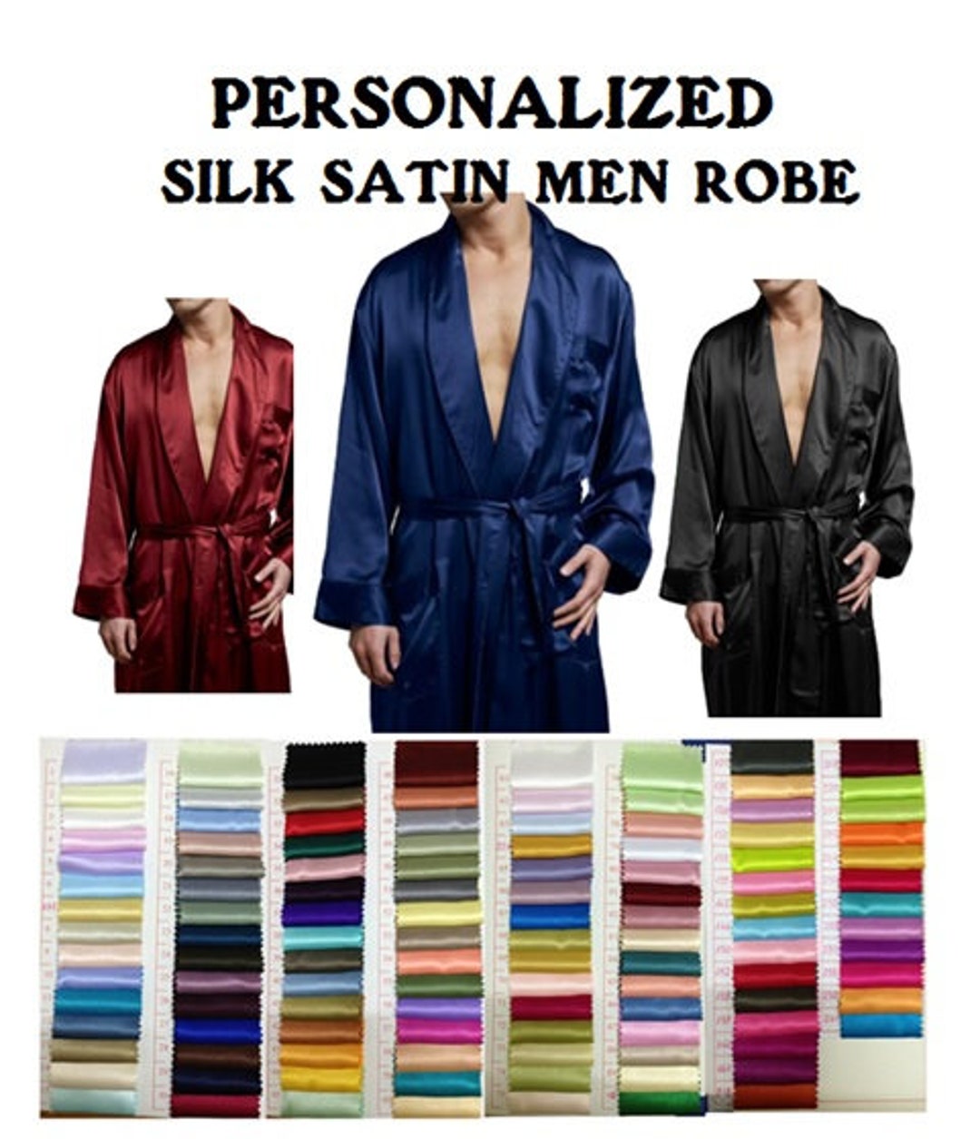 R2-custom Made Men's Satin Robe, Groomsmen's Robe, Groomsmen’s Gifts ...