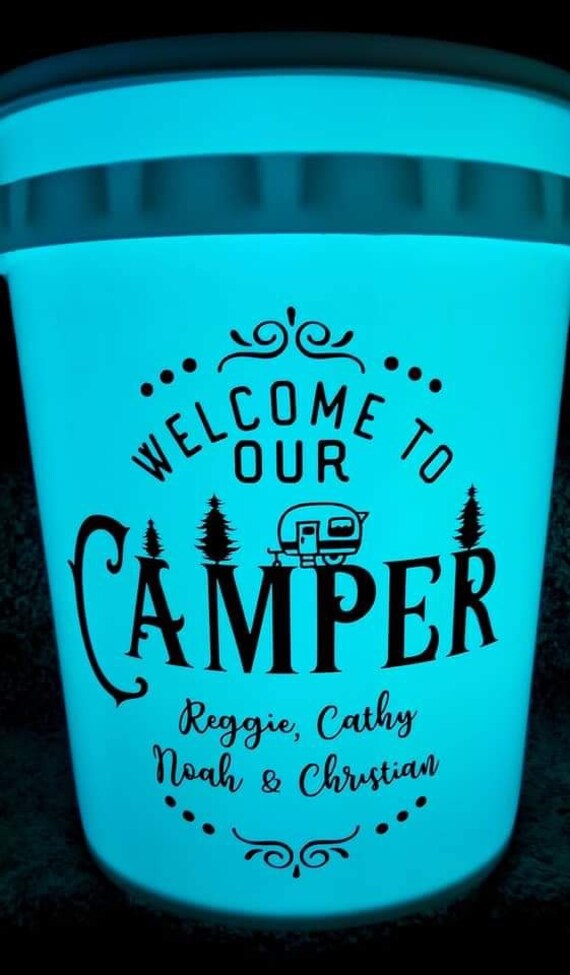Bucket decalscamping bucket with lightbucket lightglow Etsy