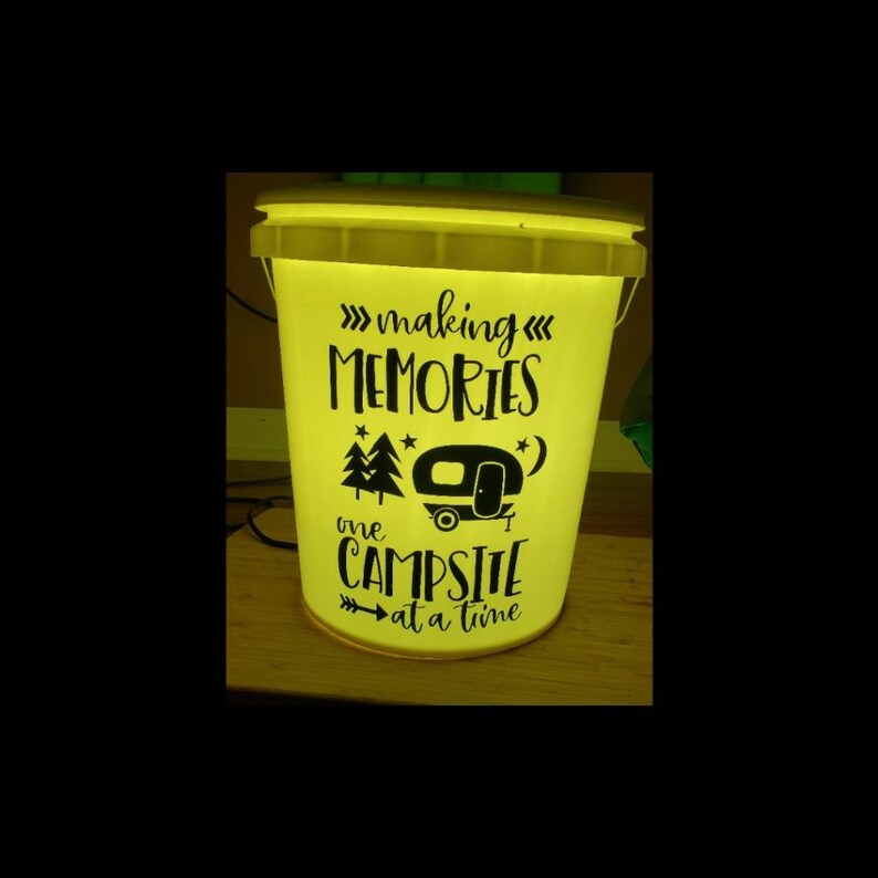 Camping bucket decal camping decal Bucket light glow Etsy