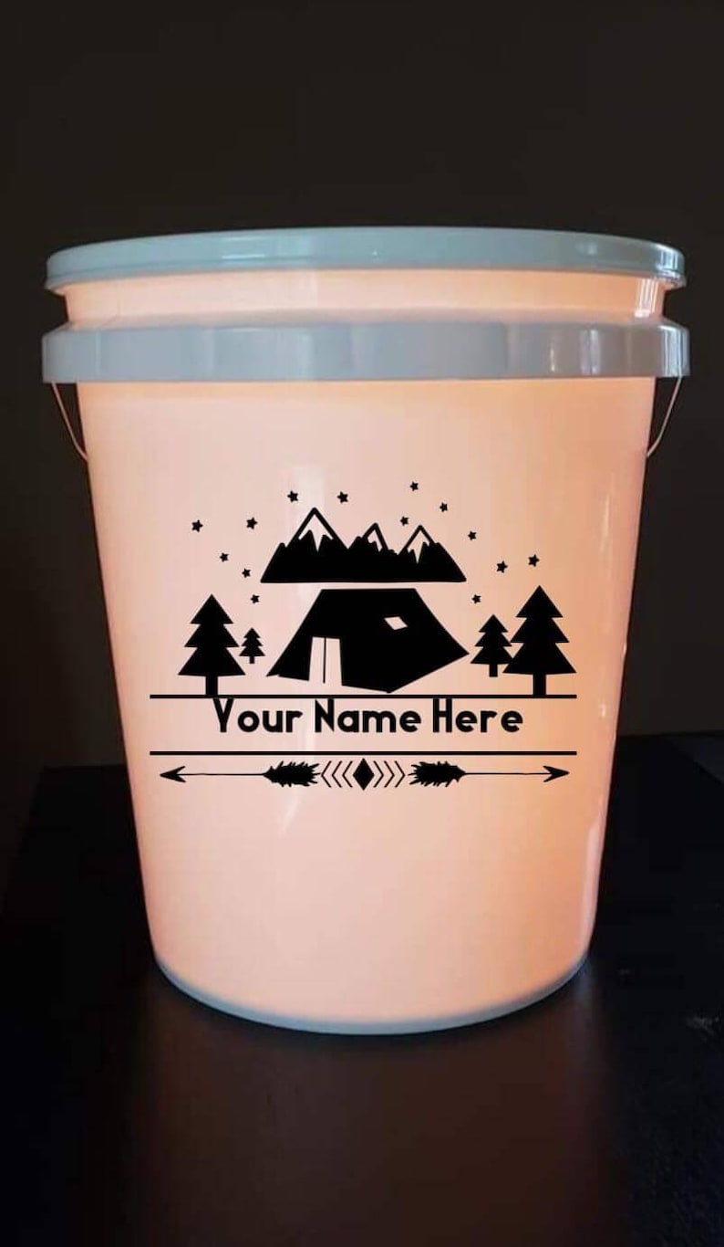 bucket light camping decal Bucket Decals Bucket lights,glow bucket,personalized,rv decal camper camping decals travel decals LED