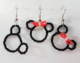 Inspired Mickey and Minnie Mouse Earrings, Disney Fan, Disney Gift