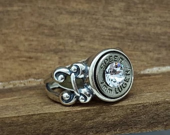 Split Swirl Bullet Ring, Sterling Silver, Custom Made