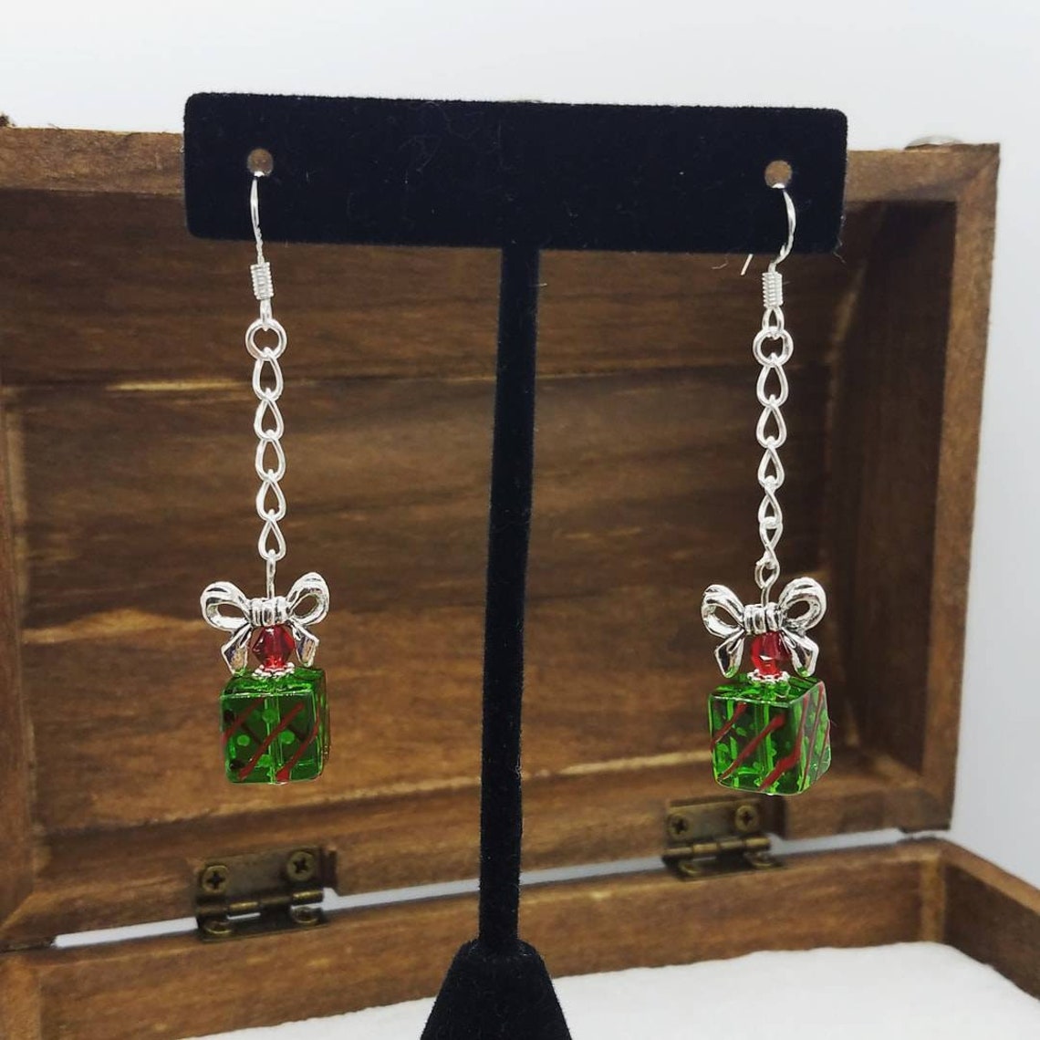Christmas Present Earrings Christmas Present Dangle Earrings Etsy UK