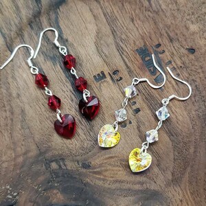 Heart Dangle Earrings, Valentine Heart Earrings