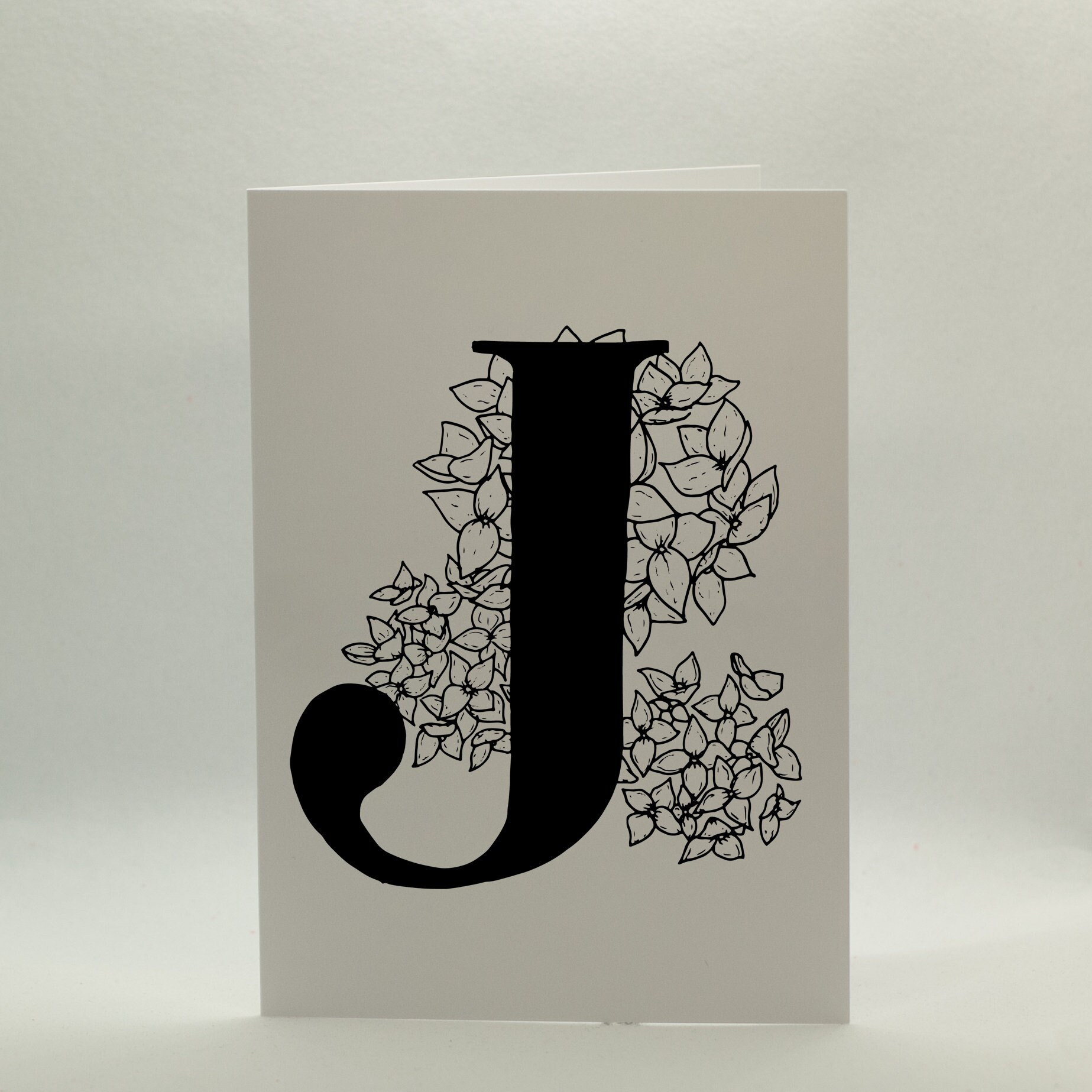 Letter & flower Greetings Card Hand drawn floral and - Etsy.de