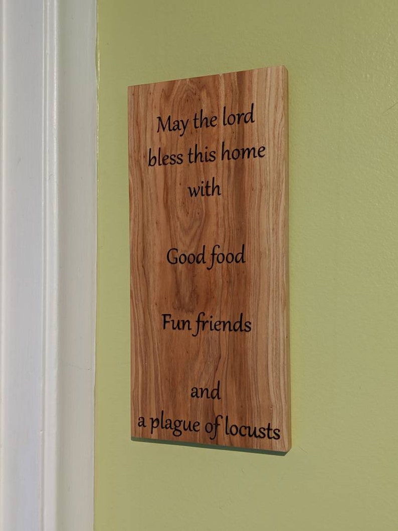 Cedar laser engraved Lord bless this home wood image 0
