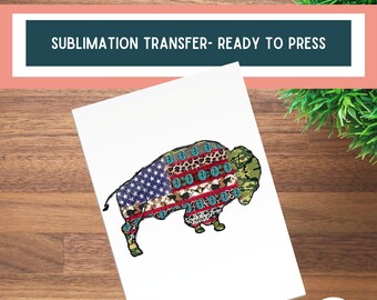 buffalo sublimation, patriotic sublimation, country sublimation, western sublimation prints ready to press, sublimation transfers