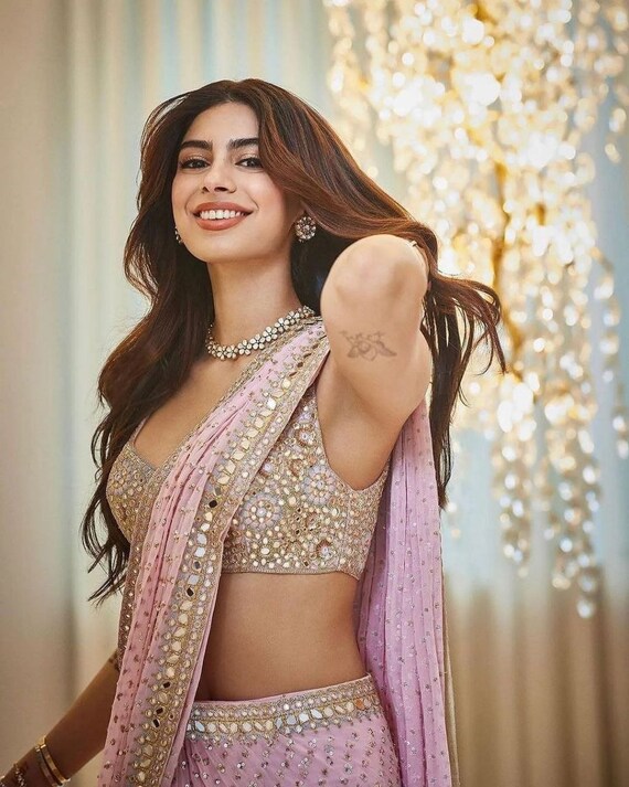 Party Wear Wedding Wear Pink Saree With Sequence Work Blouse