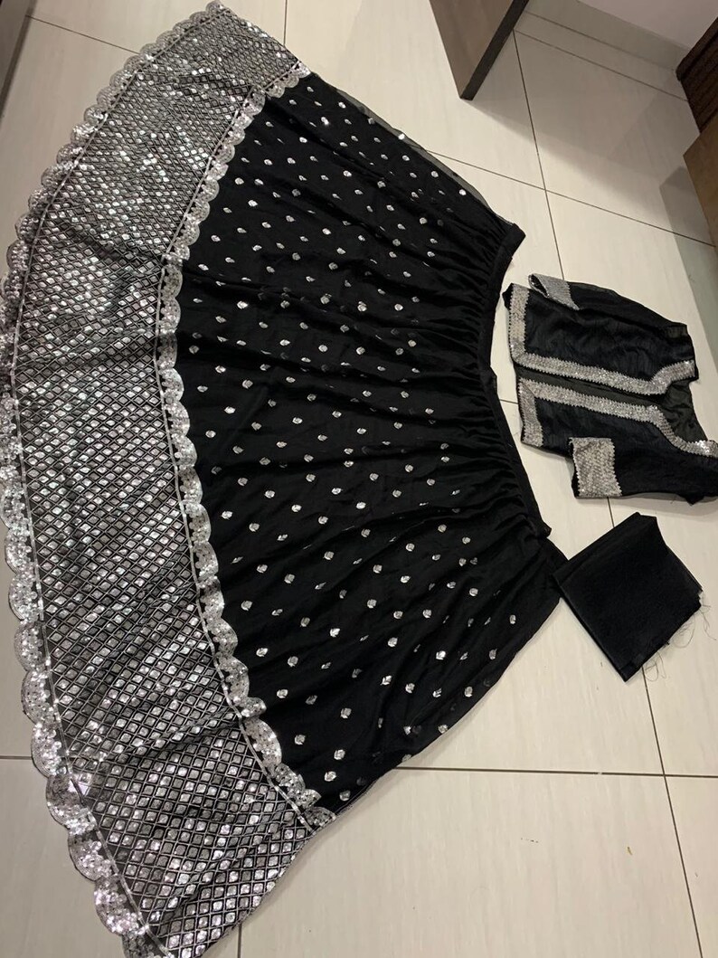 Women Georget Lehnga With Sequence Work And Chanderi Koti Lehnga Choli