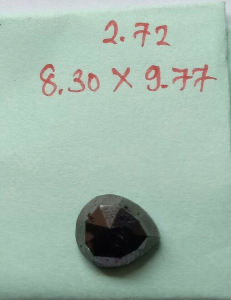2.72ct Loose Black Diamond pear cut 8.30X9.77MM,Black Diamond,Loose diamond,Fancy diamond,Diamond,Diamond for ring,Natural diamond
