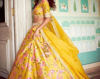 yellow choli design