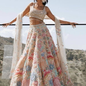 Sabyasachi Georgette Lehenga Indian Wedding Wear Lehenga Bridal Lehenga Manish Malhotra Style Lehenga