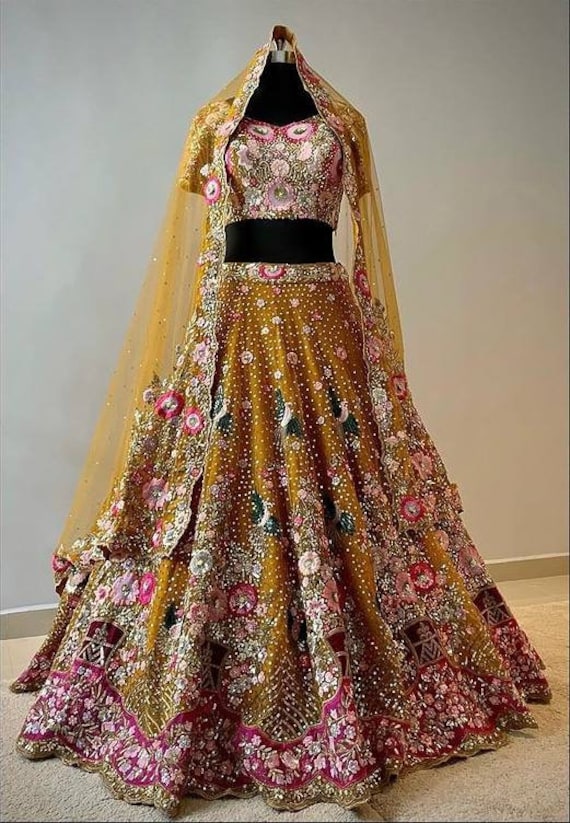 Bridal lehenga in net deals