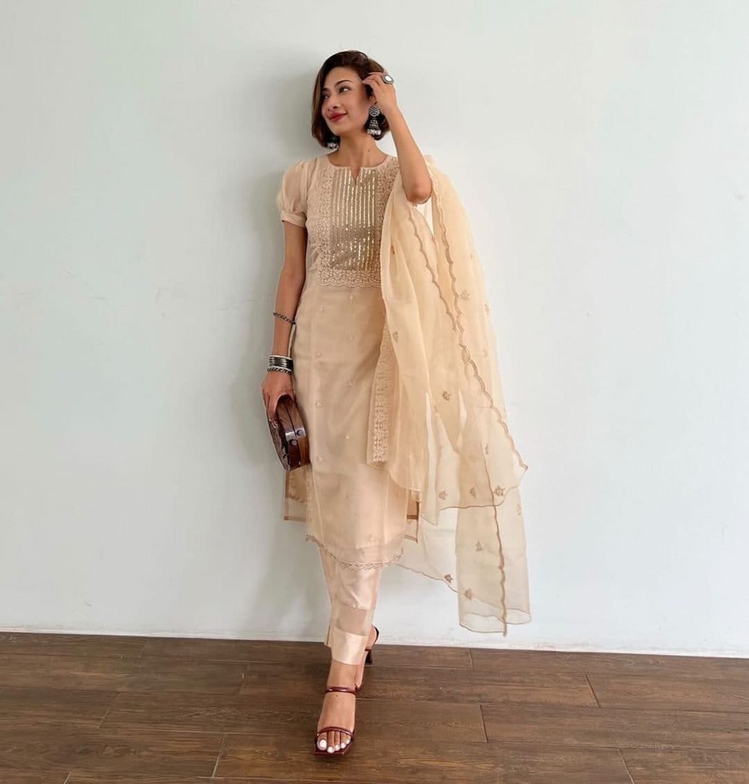 Organza Silk Salwar Suit for Women With 