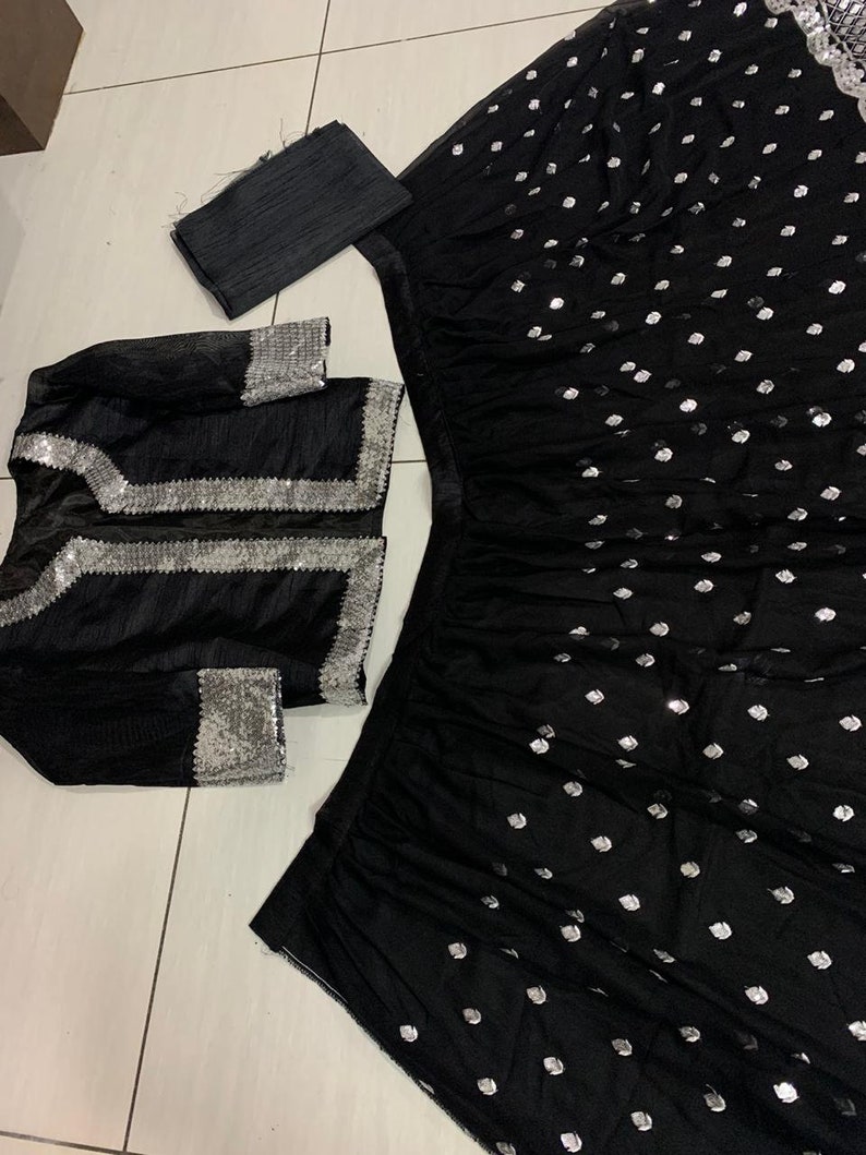 Women Georget Lehnga With Sequence Work And Chanderi Koti Lehnga Choli