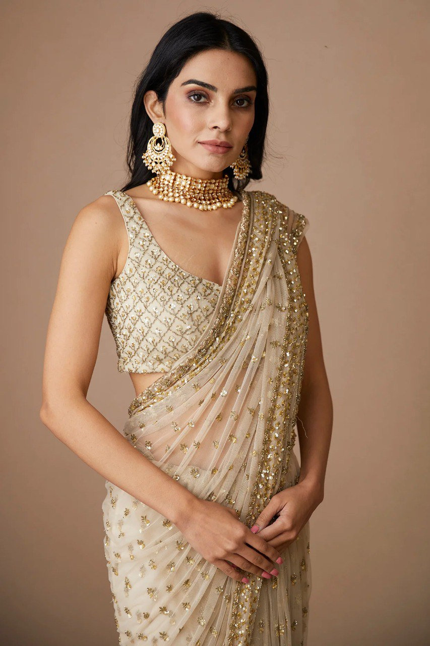  Sari para mujer, regalo de boda, sari  indio tradicional rico  pallu ropa de boda con blusa sin puntada, Talla libre : Ropa, Zapatos y  Joyería