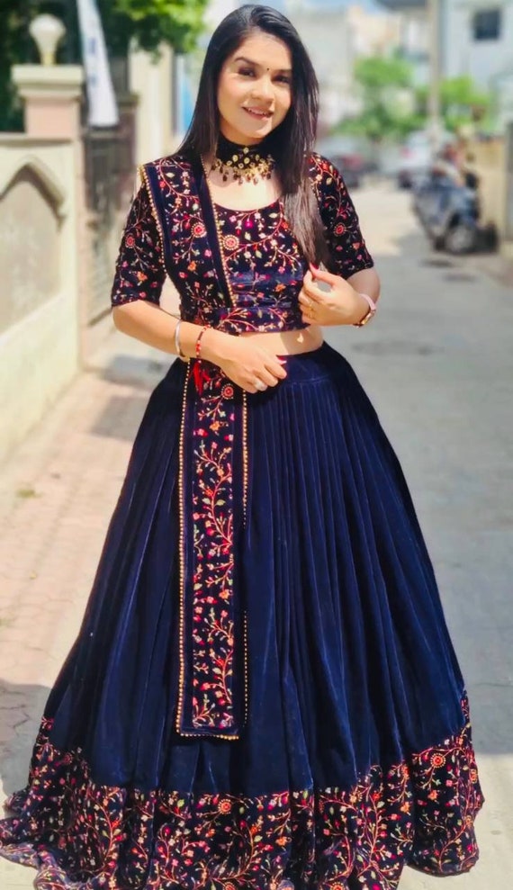 Heavy Velvet Lehenga Choli for Women and Girls Indian Wedding - Etsy  Singapore