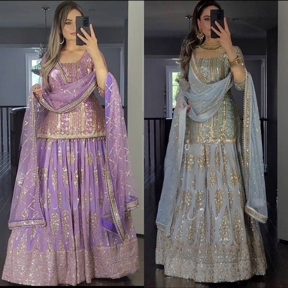 Long top lehenga for wedding deals