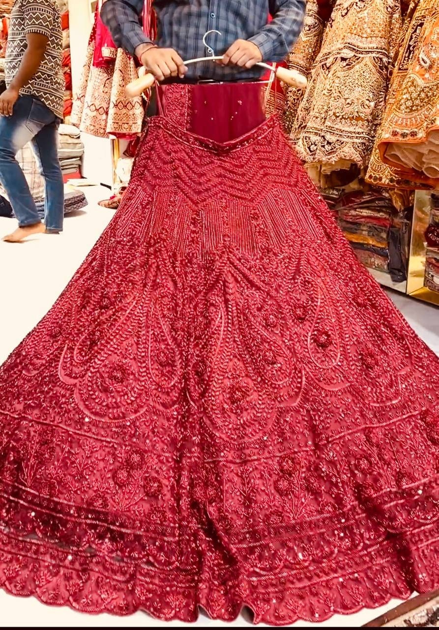 Bridal lehenga with train sale