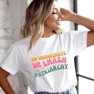 On Wednesdays, We Smash the Patriarchy Tee, Feminist Tshirt, Tshirt for Women, Equal Rights Shirt, Comfort Colors Tee