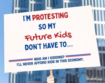 Protestuję, ponieważ znak, protest polityczny, pobieranie cyfrowe, znak marszowy, protest przeciwko Trumpowi, USA, Ameryka, drukowany znak wiecu