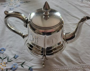 Silver-plated metal teapot