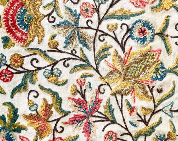 Vintage Crewel Work Panel Etsy