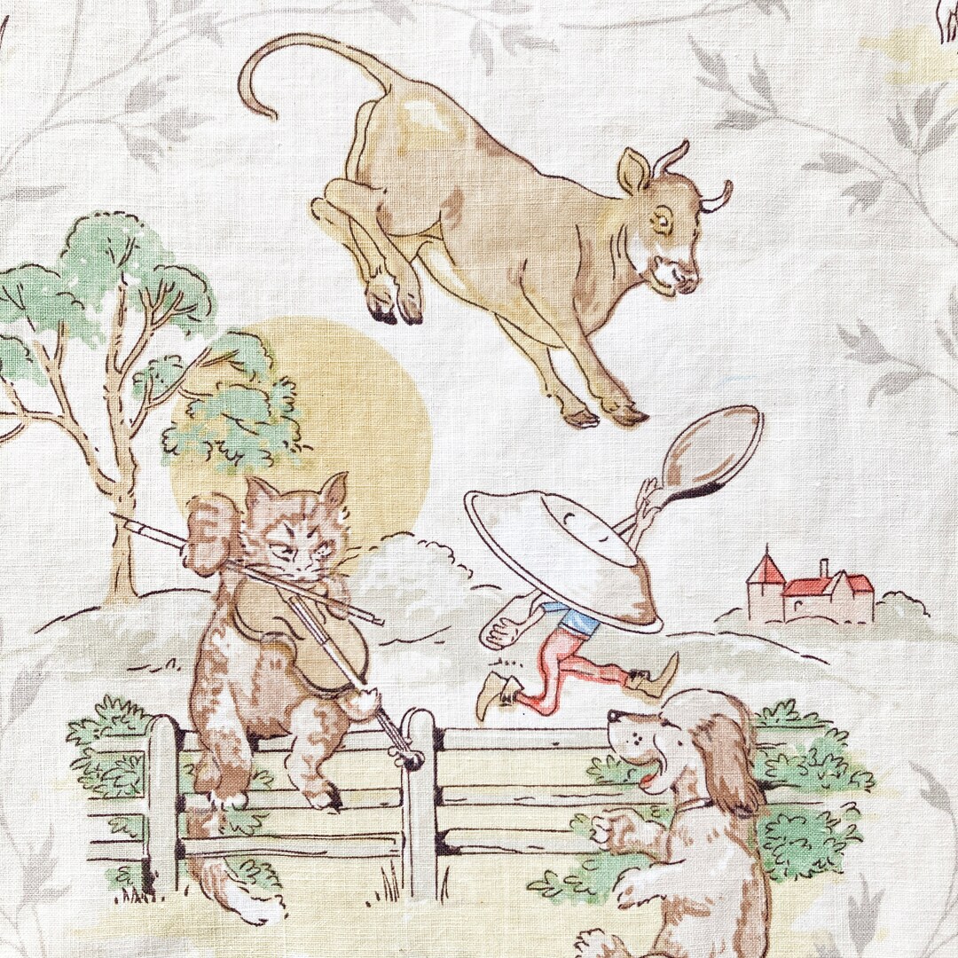 Vintage Sanderson Nursery Rhyme Fabric Etsy UK