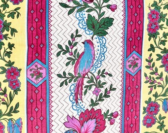 Antique Fabric With Birds And Flowers (82 x 207cm)