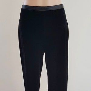 Vintage 90s Black Velvet Lounge Pants with Flared Leg, Australian Made Size 12