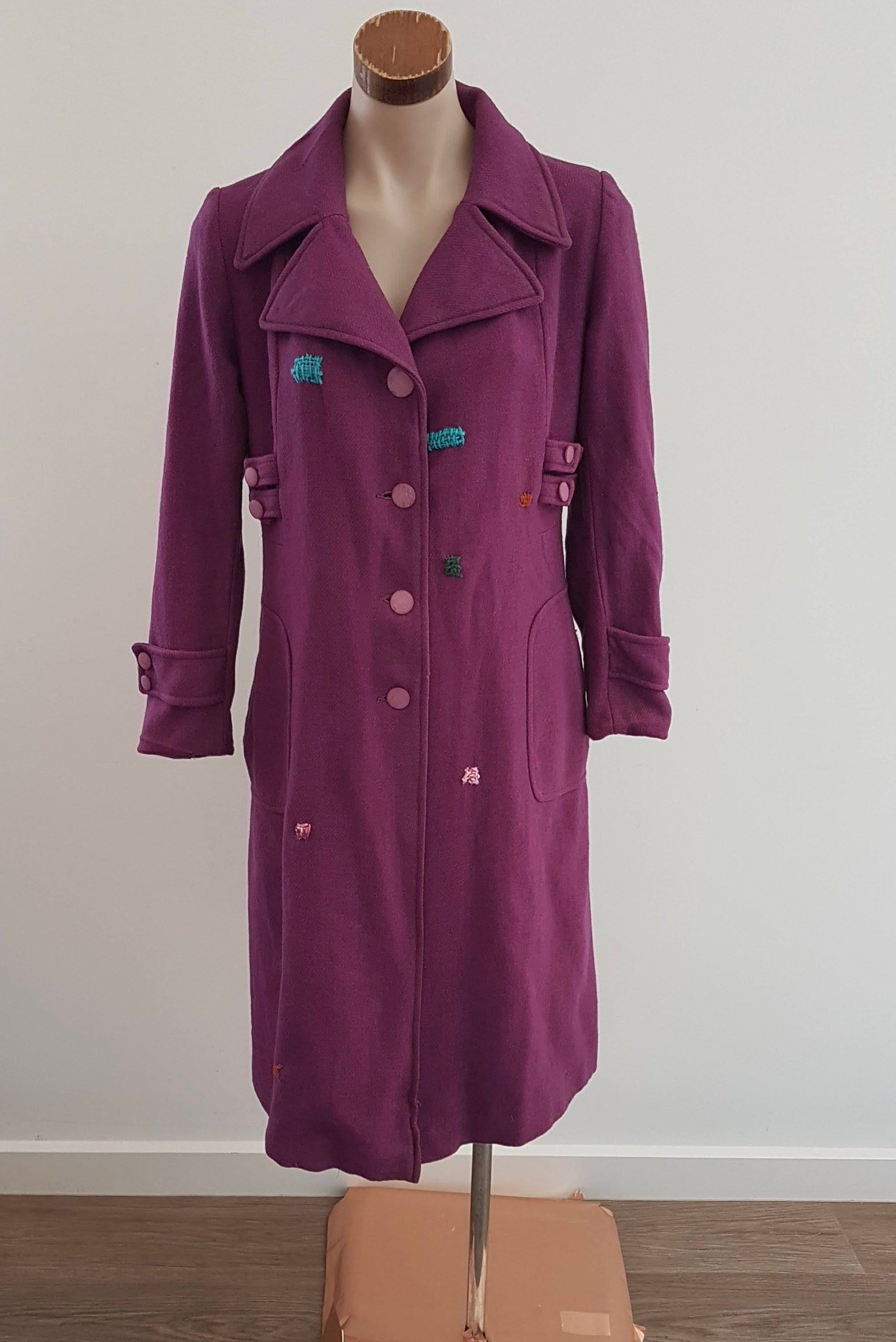 Calvin Klein Purple Velvet Trench Coat Outerwear Children's