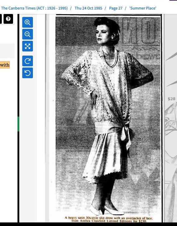 Vintage 80s Does 30s Drop Waist Dress & Lace Jacket Set - Anthea Crawford -  Etsy