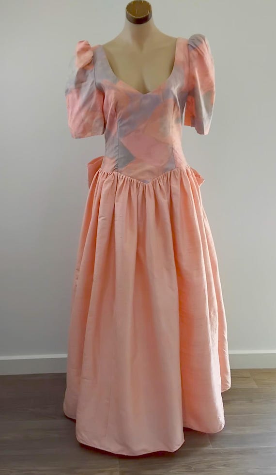 Vintage 80s Pink Grey Silk Full Skirt Bridesmaid Formal Dress, Australian  Made - Etsy New Zealand