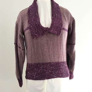 The 3Rs Knitted Shades of Purple Jumper, Australian Handmade Size 12-16