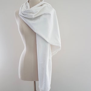 Vintage 50s White Velvet Fringed Evening Shawl Wrap, Australian Made