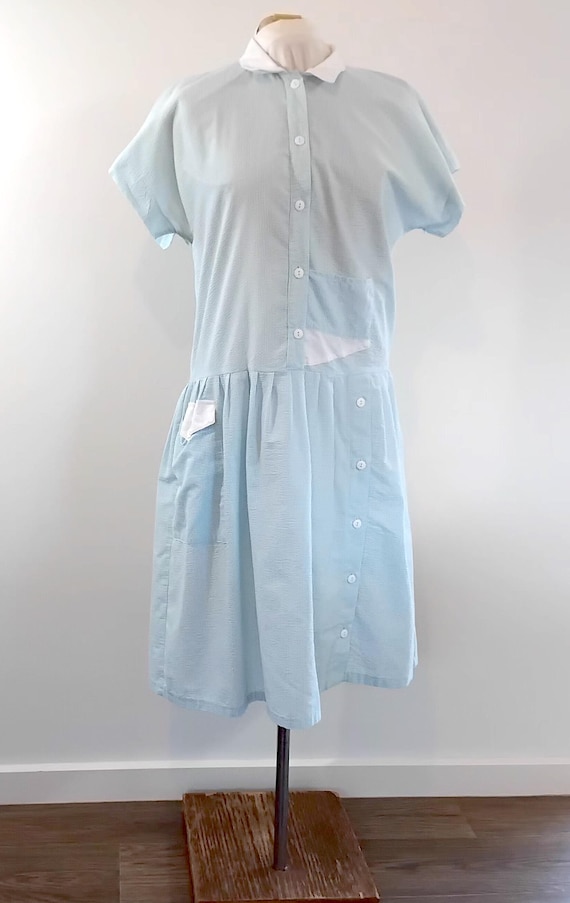 Vintage 80s Mint Green White Stripe Drop Waist Dress, Australian Made, Size  12 - Etsy