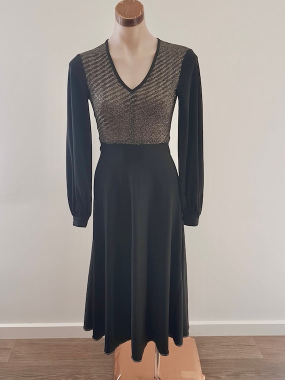 1970s cocktail party dress 1960s/70s Cocktail Dress, Party Dress Pleated Voile. Kelly Green. UK 8