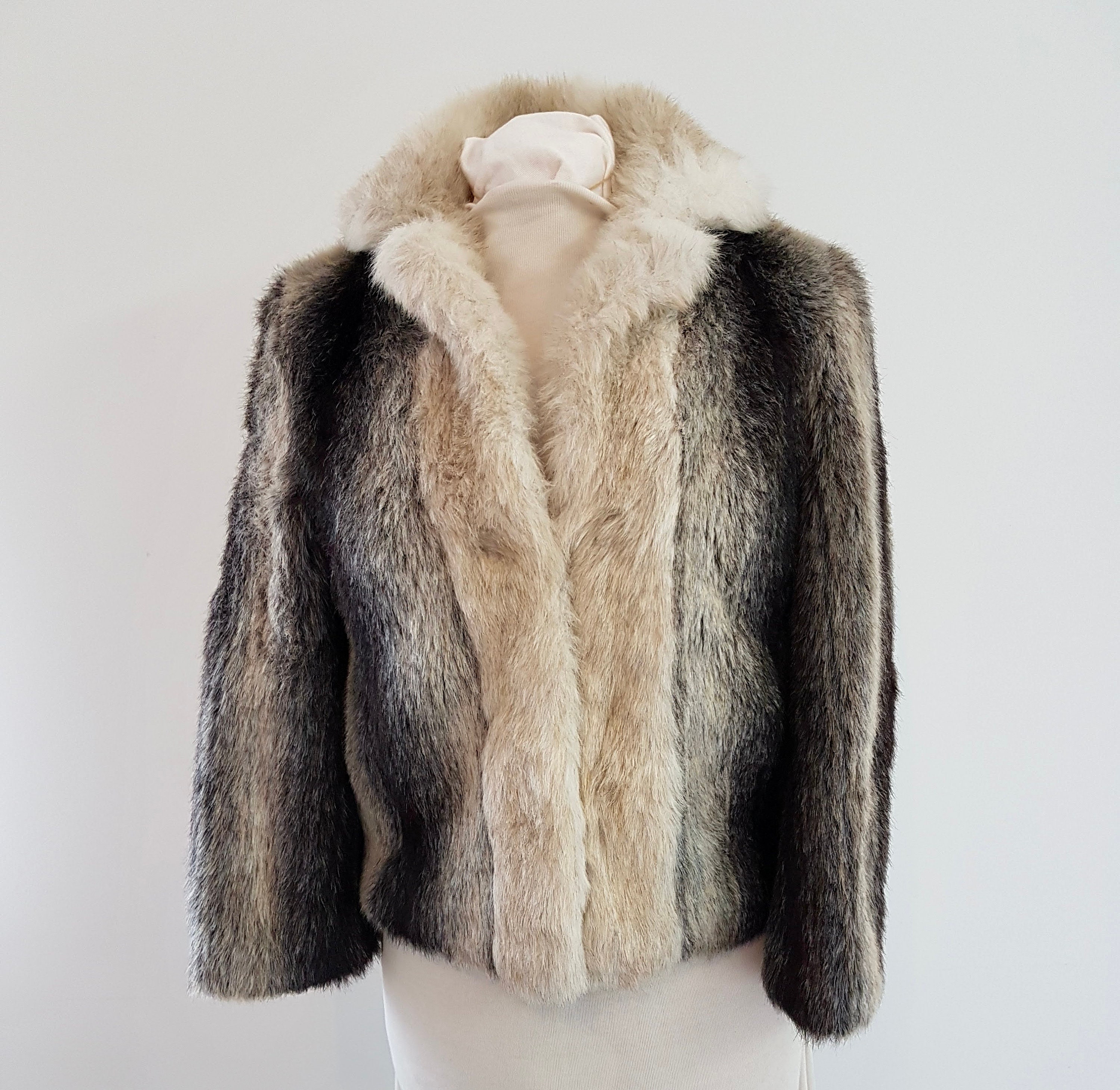 Vintage Louis Féraud Rainbow Striae Stripe Fur Coat – Recess