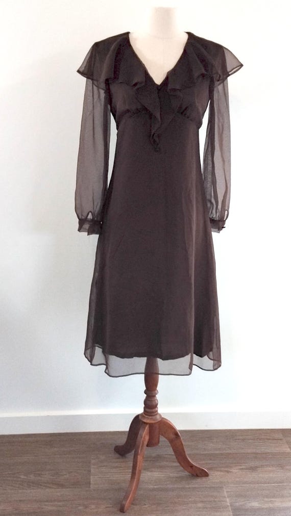 sachin and babi light blue dress Brown Chiffon Dress