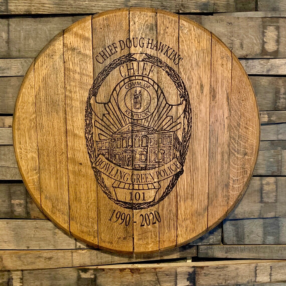 Wall Mount custom Engraved Barrel Head Etsy