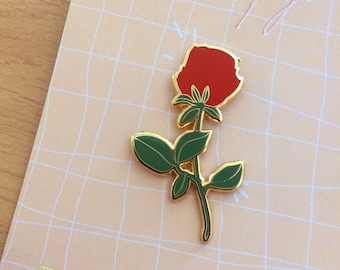 Rose hard enamel lapel pin, floral badge or brooch, cute flower pin