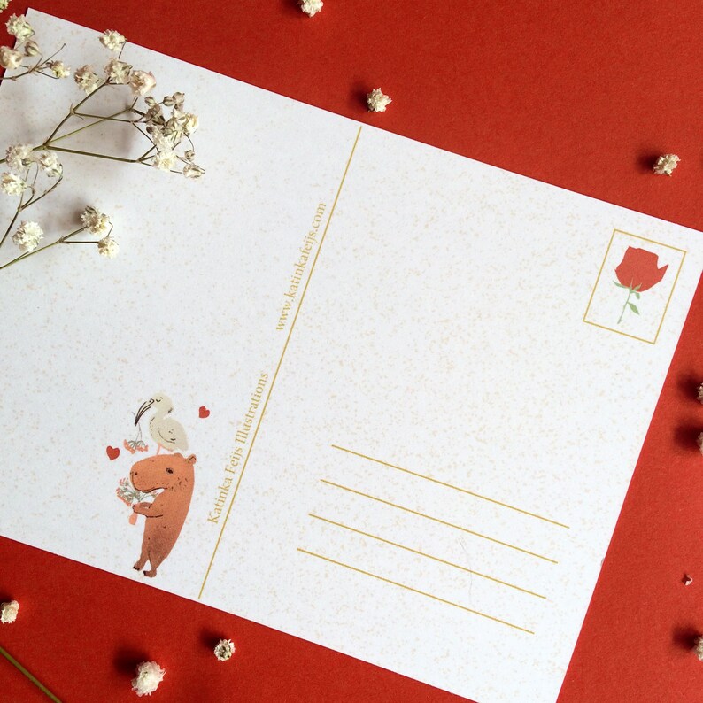 Sweet Capybara Love Card On Sustainable Paper Etsy