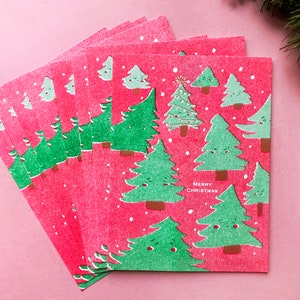 B GRADE 10 Cartes postales de Noël Riso |  ensemble de cartes saisonnières risographes