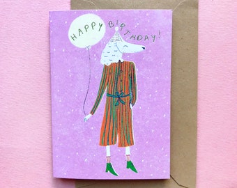 Mini Birthday Greeting Card Poodle - Limited Edition Tiny Happy Birthday Card Dog