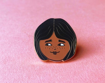 Girl Enamel Pin, gold & black hard enamel pin, girl power pin, feminist lapel pin, black woman brooch