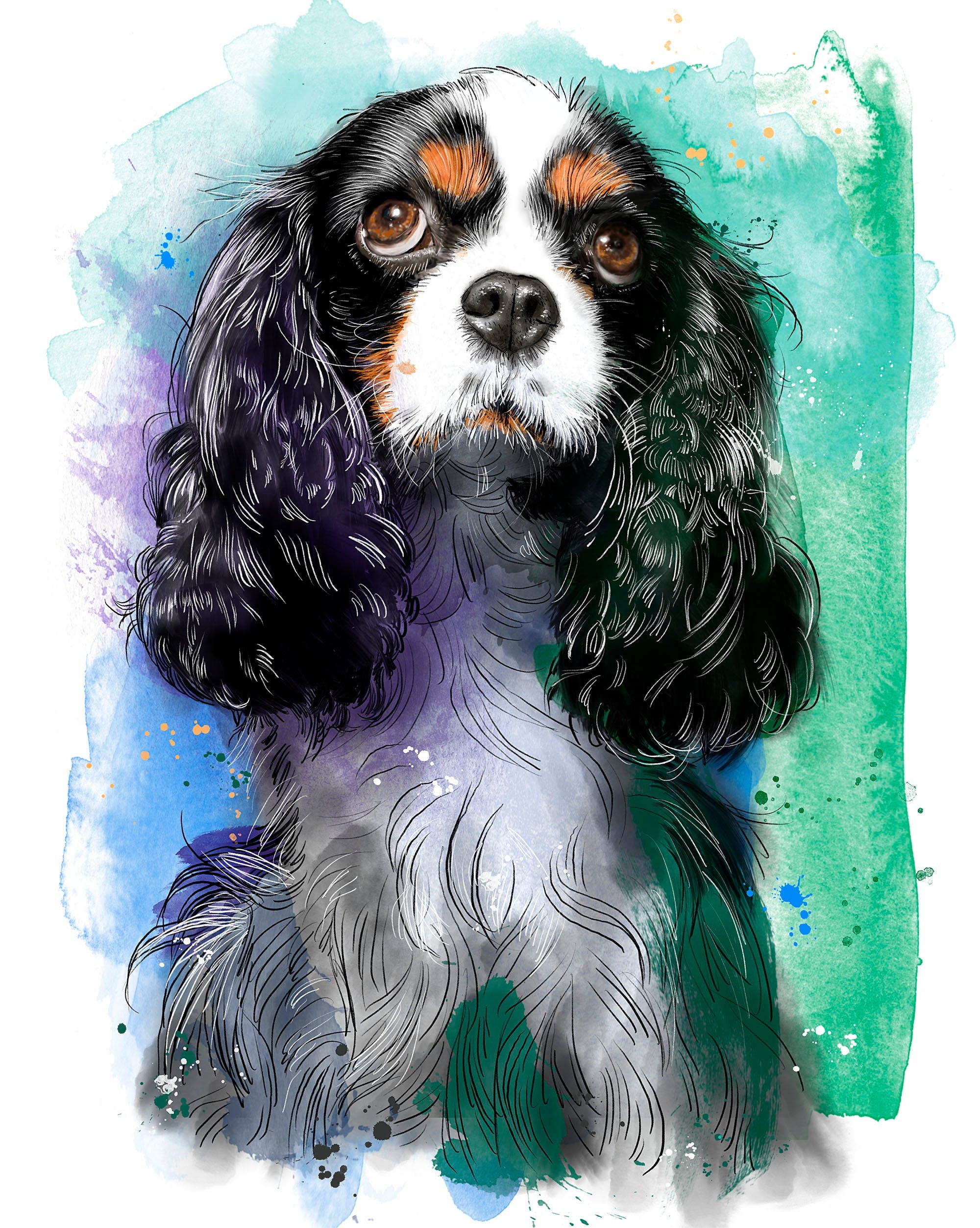 Dessin Cavalier King Charles Facile Cavalier King Charles Spaniel Art Print of Original Aquarelle - Etsy Canada